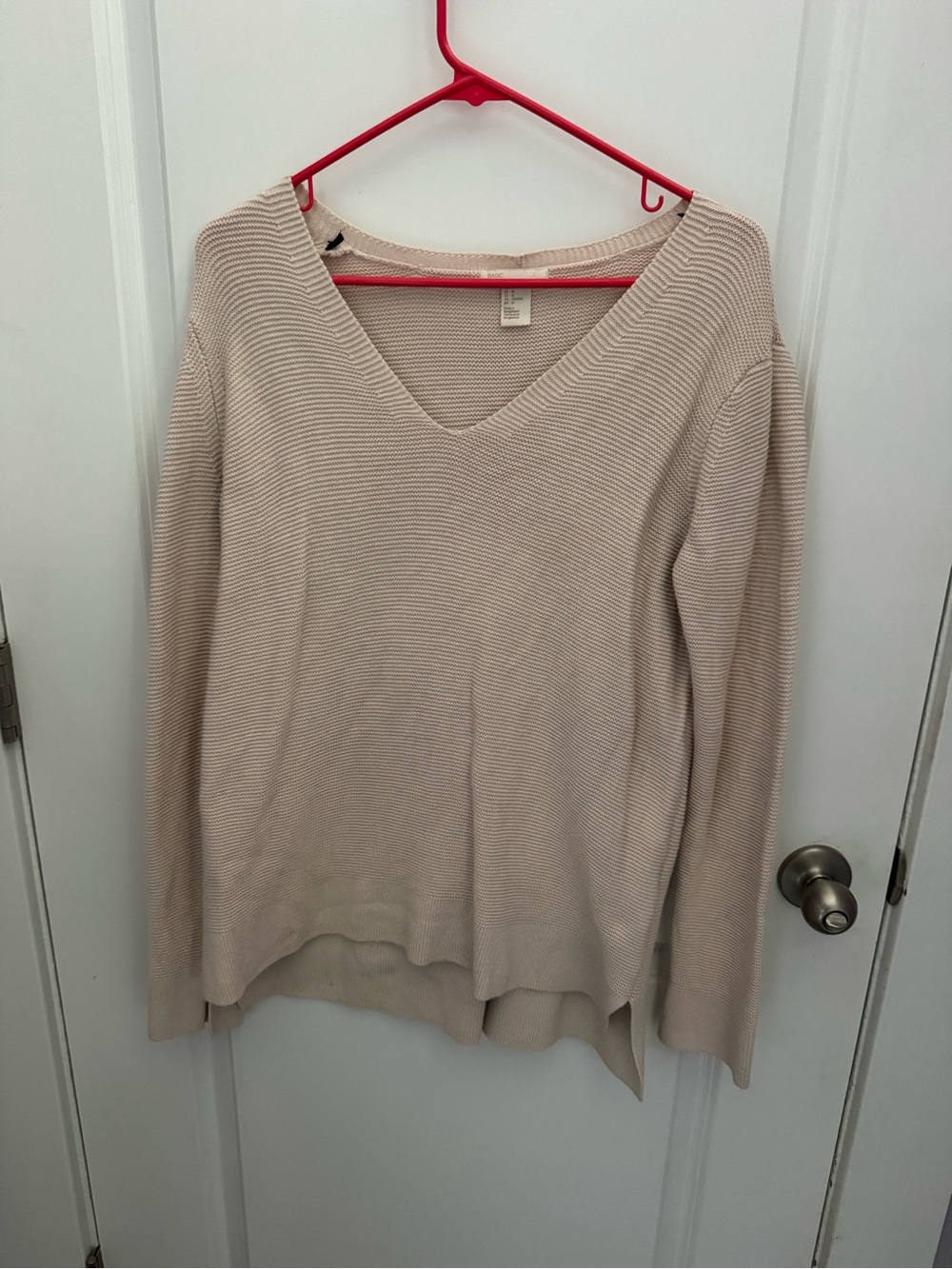 Women's V-Neck Lightweight Knit Sweater - Cream
